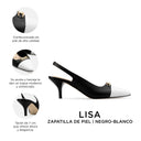 Infografía Lisa negro con blanco - detalles y medidas