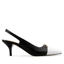 Lisa zapatilla de tacón negro con blanco - vista 1