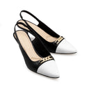Lisa zapatilla de tacón negro con blanco - vista 6