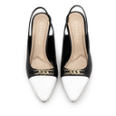 Lisa zapatilla de tacón negro con blanco - vista 7