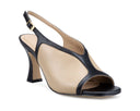 Maite - Tacones de Piel Negros con Beige, vista 2