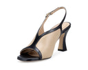 Maite - Tacones de Piel Negros con Beige, vista 3