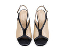 Maite - Tacones de Piel Negros con Beige, vista 7