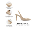 Marisela - Zapatillas de Piel Beige, infografía