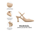 Marisol - Zapatillas de Piel Beige, infografía