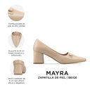 Infografía Mayra beige - detalles y medidas