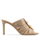 Mégara sandalia mule de piel beige - vista 4