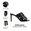 Infografía Mégara negro - detalles y medidas