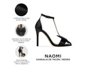 Naomi - Tacones de Piel Negros, infografía
