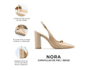 Nora - Zapatillas de Piel Beige, infografía