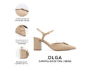 Olga - Zapatillas de Piel Beige, infografía