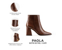 Paola - Botines de Piel Cafés, infografía