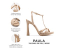 Paula - Tacones de Piel Beige, infografía
