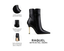 Infografía Raquel negro - detalles y medidas