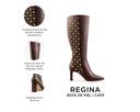 Regina - Botas de Piel Cafés, infografía