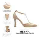 Infografía Reyna beige - detalles y medidas