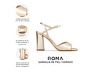 Roma - Tacones de Piel Dorados, infografía