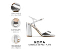 Roma - Tacones de Piel Plata, infografía