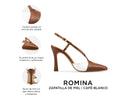 Romina - Zapatillas de Piel Cafés, infografía