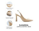 Sandra - Zapatillas de Piel Beige, infografía