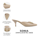 Infografía Sonia beige - detalles y medidas