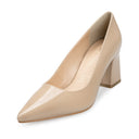 Tania zapatilla pump de piel charol beige - vista 2