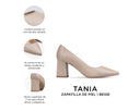 Tania - Zapatillas de Piel Beige, infografía