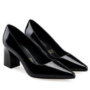 Tania zapatilla pump de piel charol negro - vista 7