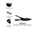Tessa - Flats de Piel Negros, infografía