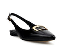 Tessa - Flats de Piel Negros, vista 2