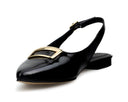 Tessa - Flats de Piel Negros, vista 3