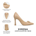 Infografía Ximena beige - detalles y medidas