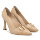 Ximena zapatilla de tacón beige - vista 7