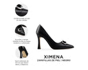 Ximena - Zapatillas de Piel Negras, infografía