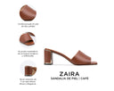 Zaira - Sandalias de Piel Cafés, infografía