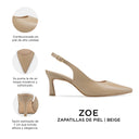 Infografía Zoe beige - detalles y medidas