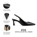 Infografía Zoe negro - detalles y medidas